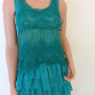 Crochet Lace top blouse angel ruffle bohemian hippie boho SMALL