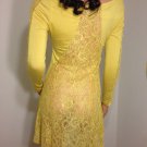 MUSTARD YELLOW lace unic TOP BLOUSE HIPPIE BOHO SMALL