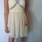 White IVORY DRESS bridesmaid high low asos strapless homecoming beaded SMALL