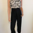 Black White jumpsuit romper jumper pants ryffle top SMALL