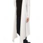 White cardigan top blouse midi long hippie bohemian MEDIUM