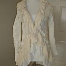 FREE PEOPLE Anthropologie Ruffle Cardigan Sweater Top Tunic Blouse SMALL