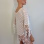 Free People Anthropologie White Crochet Lace BlouseTop bohemian hippie MEDIUM