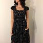 BLACK Embellished sequin vtg 50s 60s beaded prom rockabilly dress MEDIUM