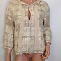 ZARA beige gold ivory cream crop tweed JACKET - LARGE