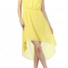 NASTY GAL YELLOW maxi long asos topshop high low maxi asymmetrical dress LARGE