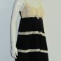 Beige black Crochet hippie boho bohemian embroidery spirit Dress MEDIUM