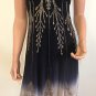Karen Millen ombre silk beaded gatsby 20s style flapper scallop dress 4 SMALL