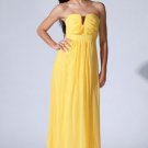 Yellow dress maxi long strapless bridesmaid pageant prom XS SMALL MEDIUM LARGE
