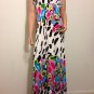 Strapless Floral Maxi Dress pop art mod MEDIUM
