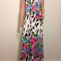 Strapless Floral Maxi Dress pop art mod MEDIUM