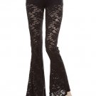 BLACK LACE PANTS SMALL vintage hippie boho bohemian women leggings