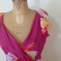 DVF Diane Von Furstenberg Floral Silk Wrap top Blouse Size 6 Medium