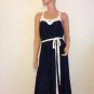 White blue crochet dress hippie boho bohemian maxi long mid calf midi MEDIUM