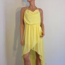 Yellow Dress Asos Topshop Asymmetrical hem high low boho bohemian romantic LARGE
