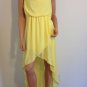 Yellow Dress Asos Topshop Asymmetrical hem high low boho bohemian romantic LARGE