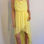 Yellow Dress Asos Topshop Asymmetrical hem high low boho bohemian romantic LARGE