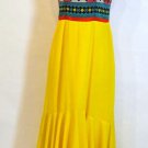 OOAK handmade gown Dress 70s maxi mermaid dress yellow hippie bohemian XS S
