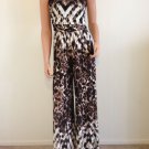 Jumpsuit romper jumper animal maxi pants long strapless SMALL