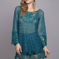 Free People Anthropologie Crochet lace Top Blouse hippie bohemian SMALL