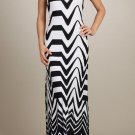 White Black maxi dress Striped long retro SMALL MEDIUM LARGE