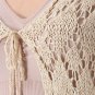Free People beige crochet maxi fringe tassel dressy cardigan SMALL