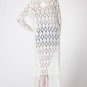 Free People white crochet maxi fringe tassel dressy cardigan LARGE