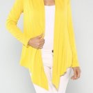 NEW Yellow Cardigan hippie casual career womens top blouse boho bohemian S M L