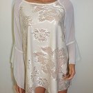 Ivory Lacey Blouse tunicTop hippie Bohemian LARGE