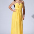 Yellow maxi dress long strapless party prom wedding XS SMALL MEDIUM