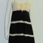 Ivory black Crochet lace hippie boho bohemian Dress MEDIUM