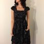 BLACK Embellished sequin vtg 50s 60s beaded rockabilly dress MEDIUM