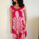 Pink White lace Crochet Beach dress boho hippie bohemian sundress SMALL