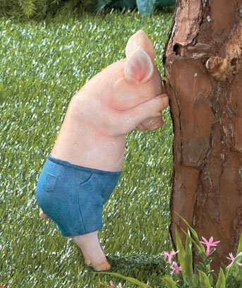 Boy Hide & Seek Pig Statue