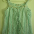 Cute Charming Tank Top By Funky People Size M Light Blue w/ ribbons & Lace shirt