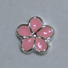 pink flower floating charm