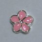 pink flower floating charm
