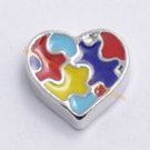puzzle heart floating charm