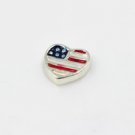 flag heart floating charm