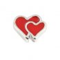 double heart floating charm