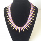 Lane Violet Gold Metal  Spike Necklace