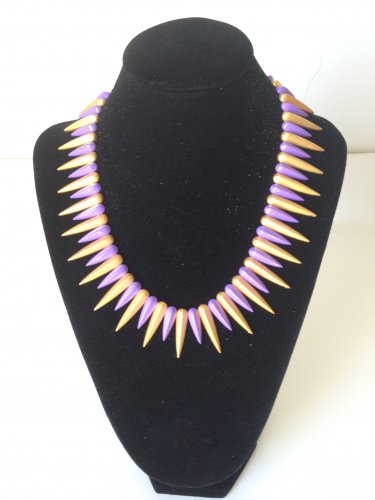 Lane Violet Gold Metal  Spike Necklace