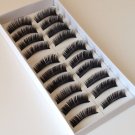 10 Pairs Natural Black Long False Eyelashes Makeup Eye Lash #003