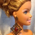 NEW  Elegant Classic  Brown RHINESTONE Drop/Dangle  Big Earring Post back