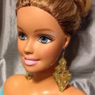 Gold Tone Thin Metal  Chandelier Drop/ Dangle Lightweight Earrings  Hook