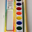 8 BOLD COLORS Watercolor PAINT SET Clear window peggable box and brush included