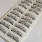 High Quality Handmade 10 Pairs  Natural Black Charming Soft False Eyelashes#00