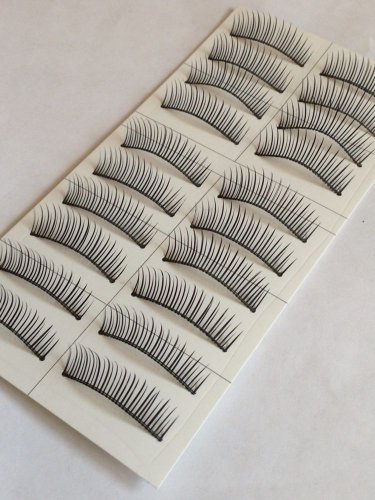 High Quality Handmade 10 Pairs  Natural Black Charming Soft False Eyelashes#00