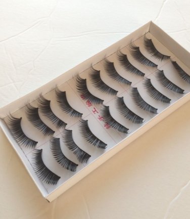 2 Boxes (20 Pairs ) Natural Black Long Handmade False Eyelashes