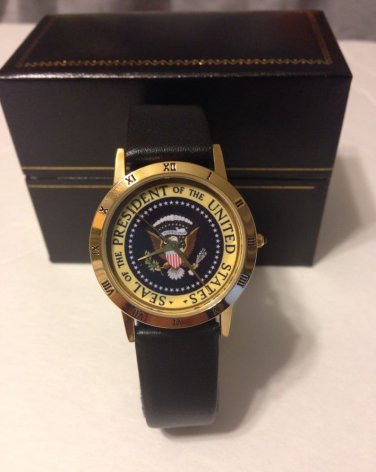 NEW AUTHENTIC WHITE HOUSE PRESIDENTIAL BLUE SEAL WATCH/LEATHER BAND Mens